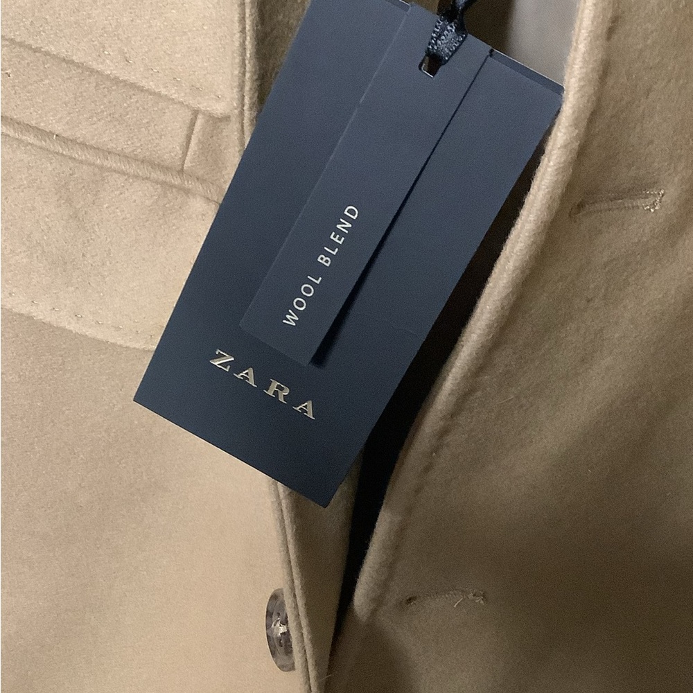 Zara Tan Wool Coat NWOT - Picture 15 of 15